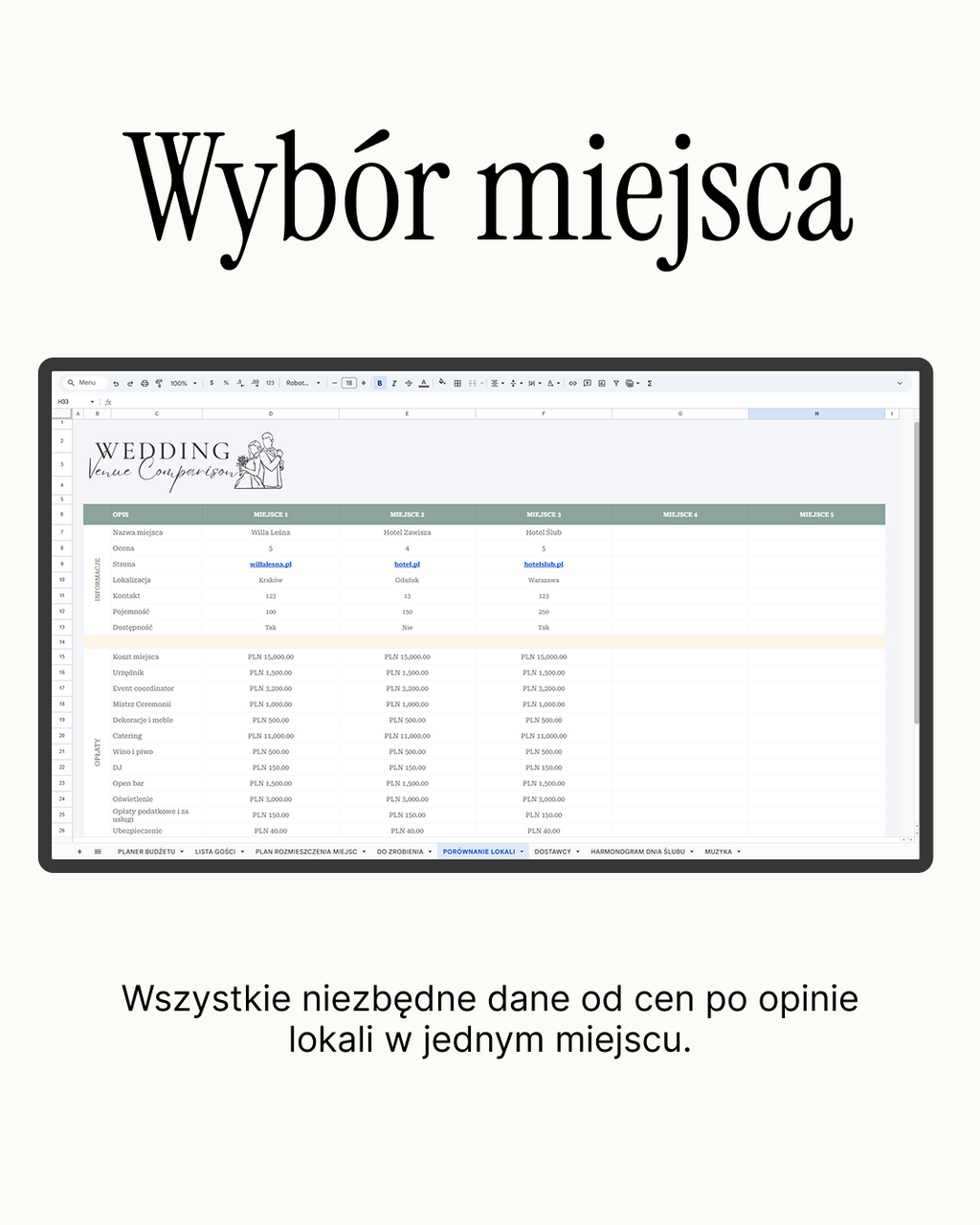 Planer Weselny All-in-One | 2026